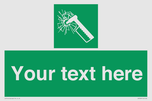 Custom sign safe condition emergency hammer